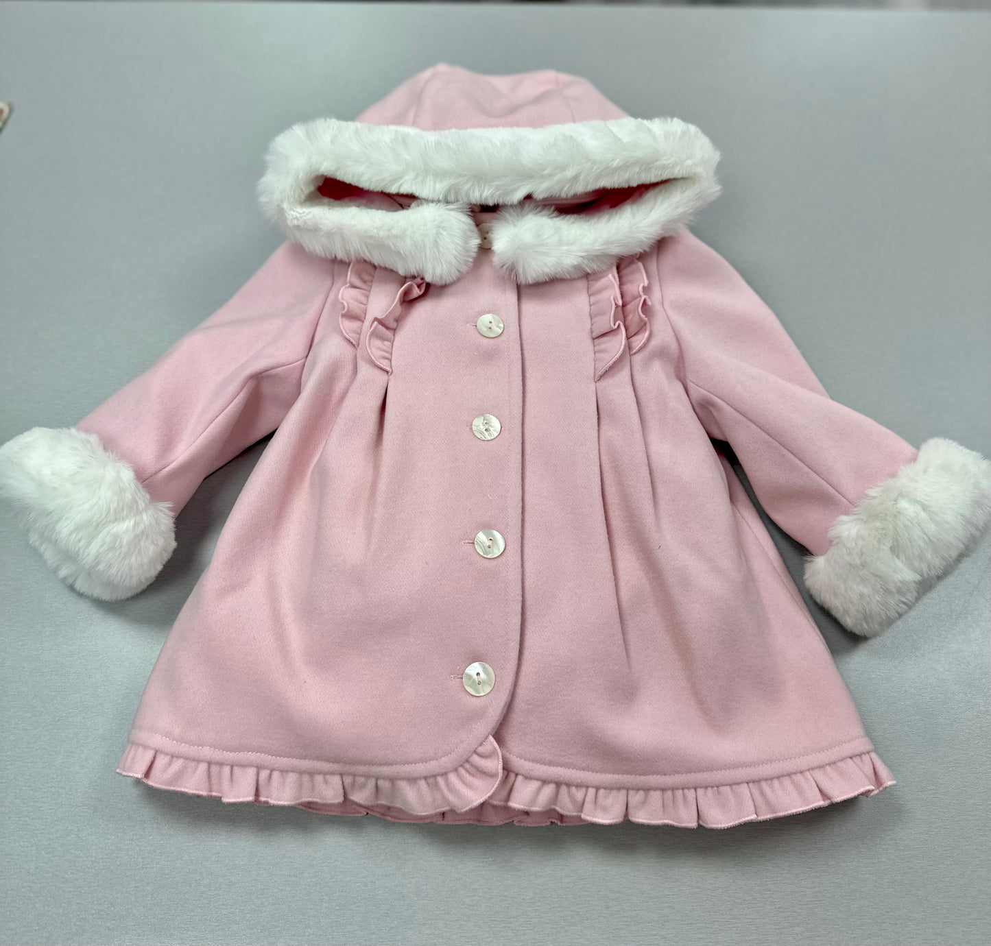 Sarah Louise Pink Wool Coat - Timeless Elegance