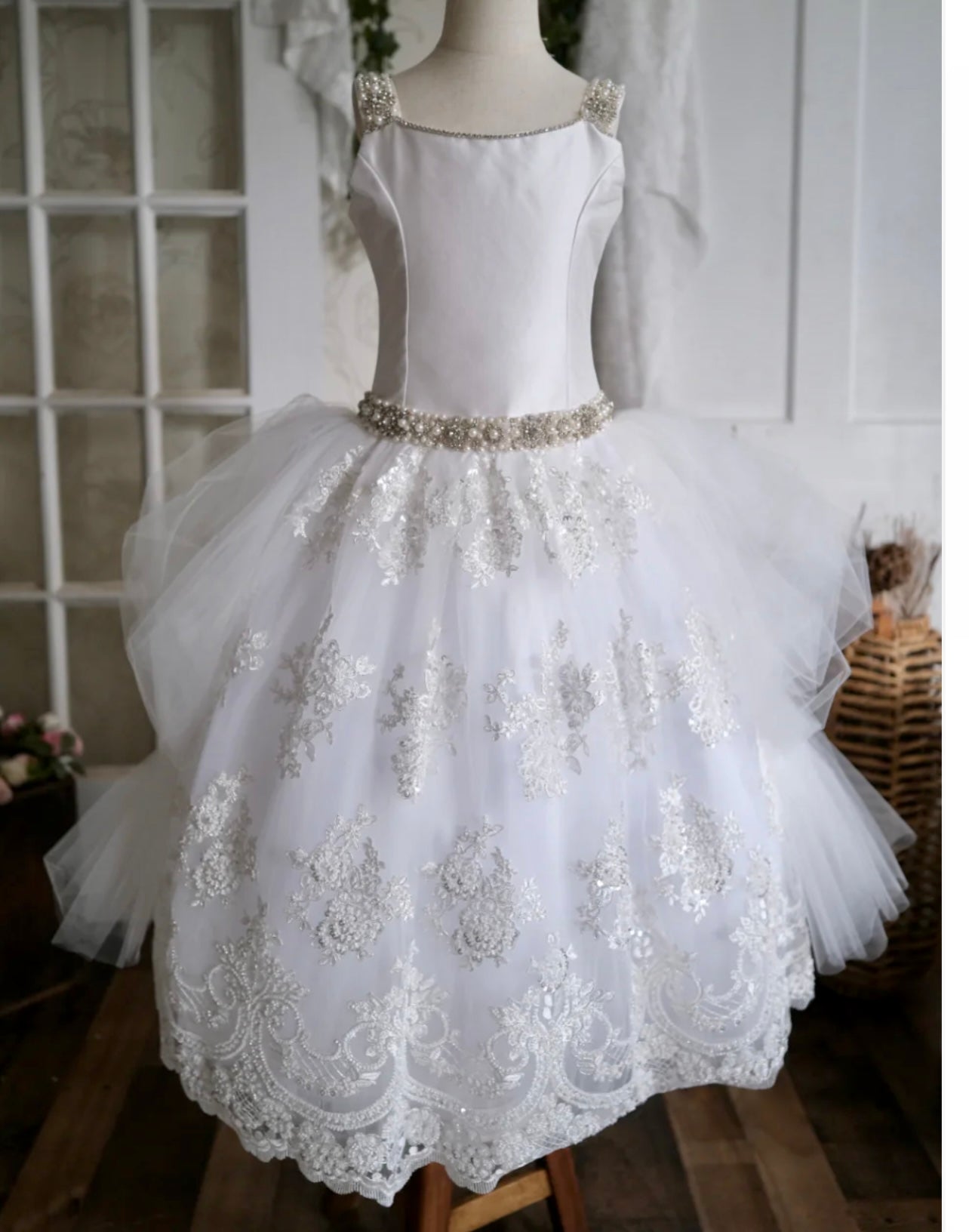 Lourdes couture communion dress by Christie Helene