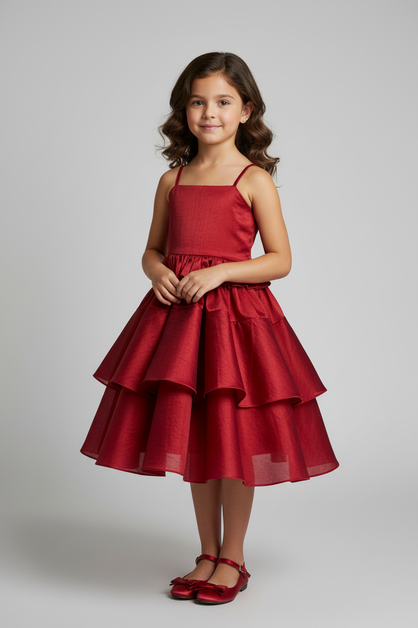Deep red girls Dress – labavettainc