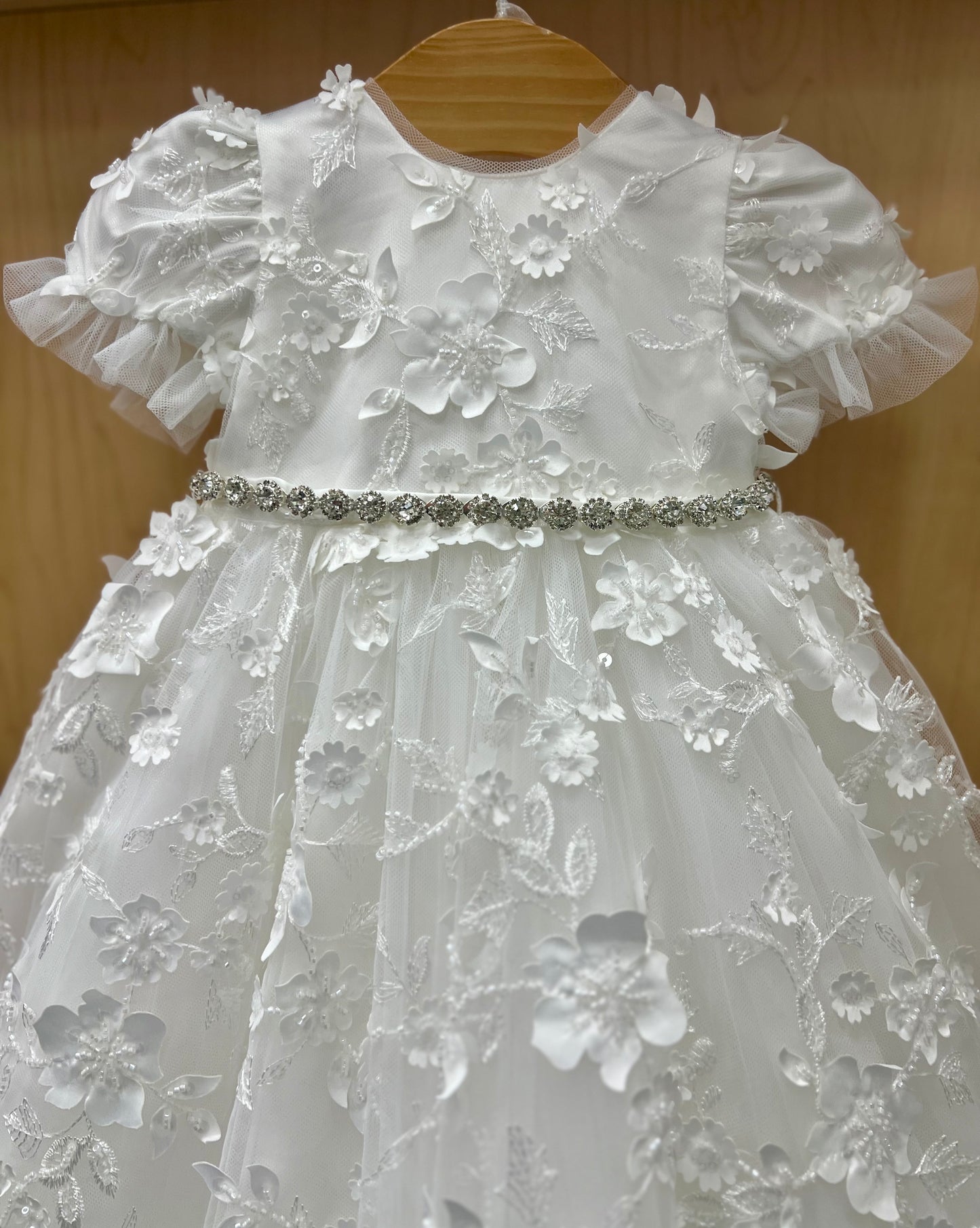 3D lace long Christening dress by Princess Daliana