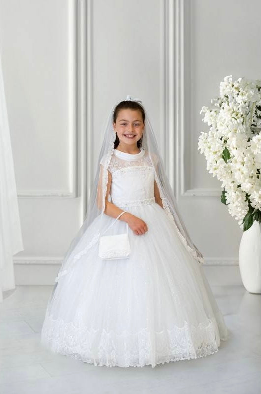 Sweetie Pie communion dress with rhinestone and pearls | La Bavetta 8 Sweetie Pie communion dress with rhinestone and pearls | La Bavetta 8