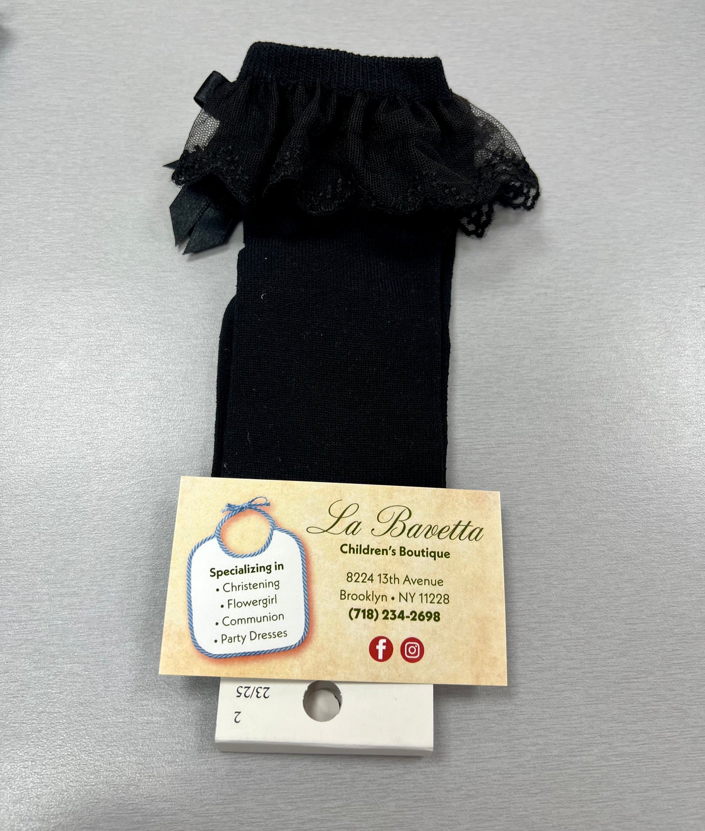 Girls Black Knee High Socks 1042M