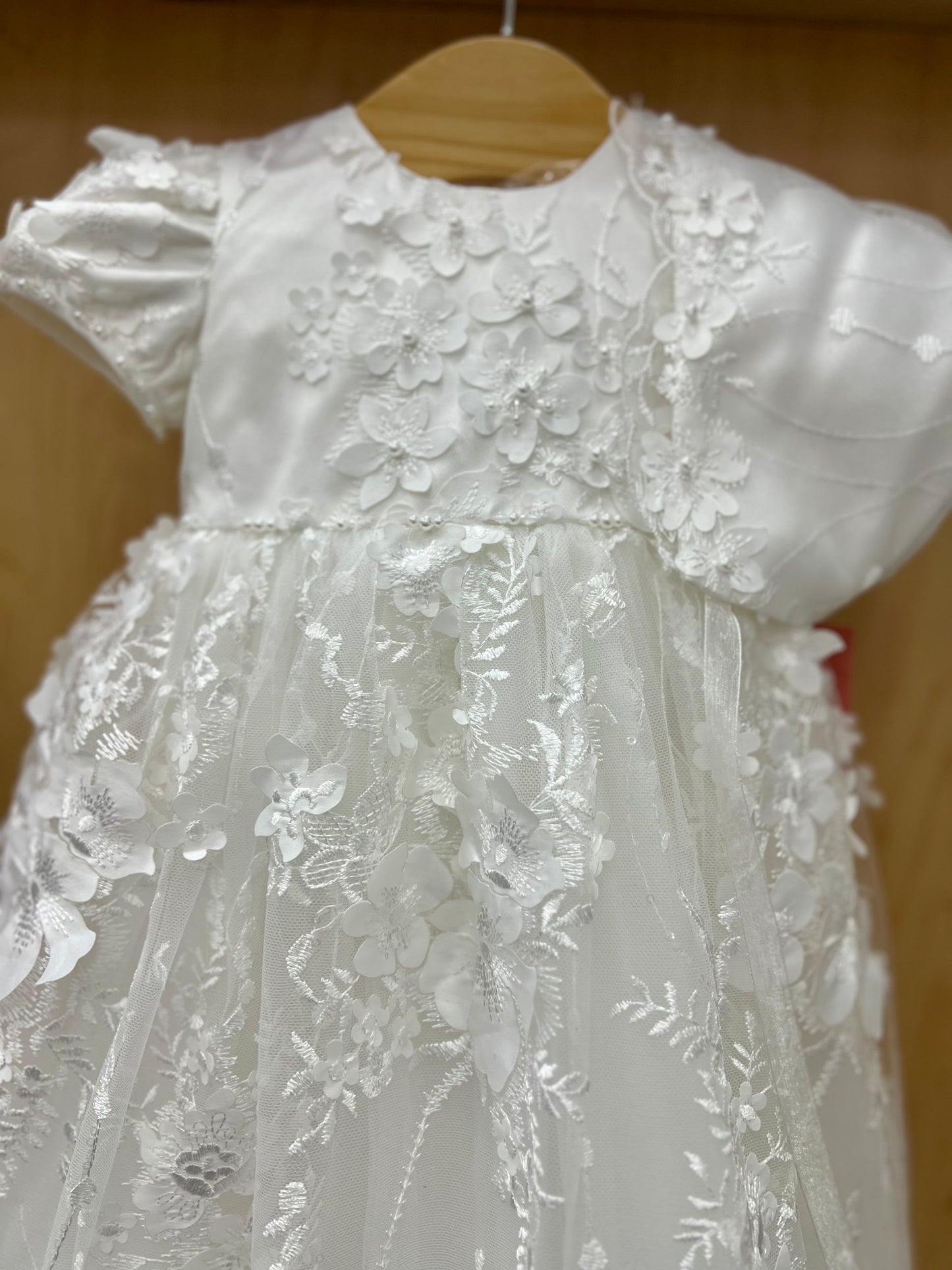 Princess Daliana Christening Dress Floral 3D Lace