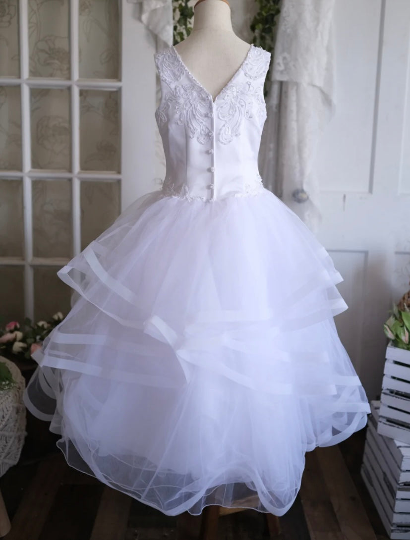 Sleeveless White Communion Dress | La Bavetta | New York