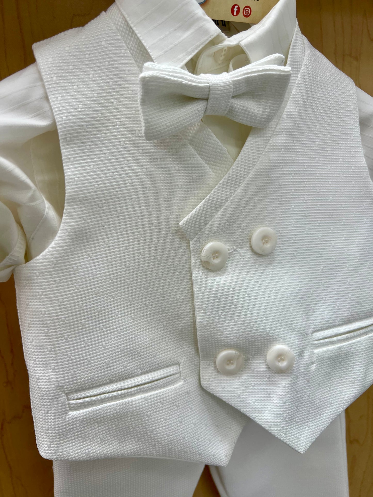 Baby Boy Christening Suit & Hat Set