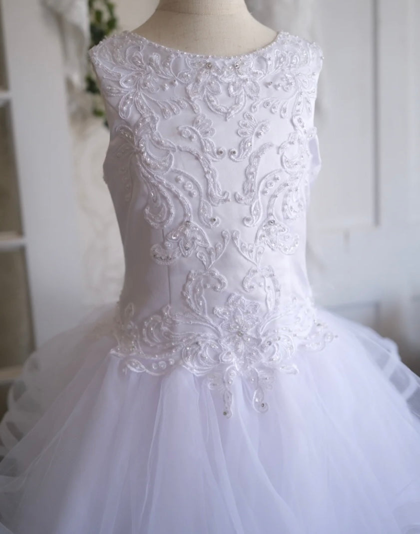 Sleeveless White Communion Dress | La Bavetta | New York