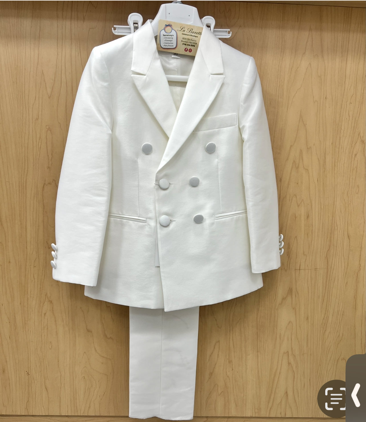 Communion Boys Double Breasted suit made in Italy
