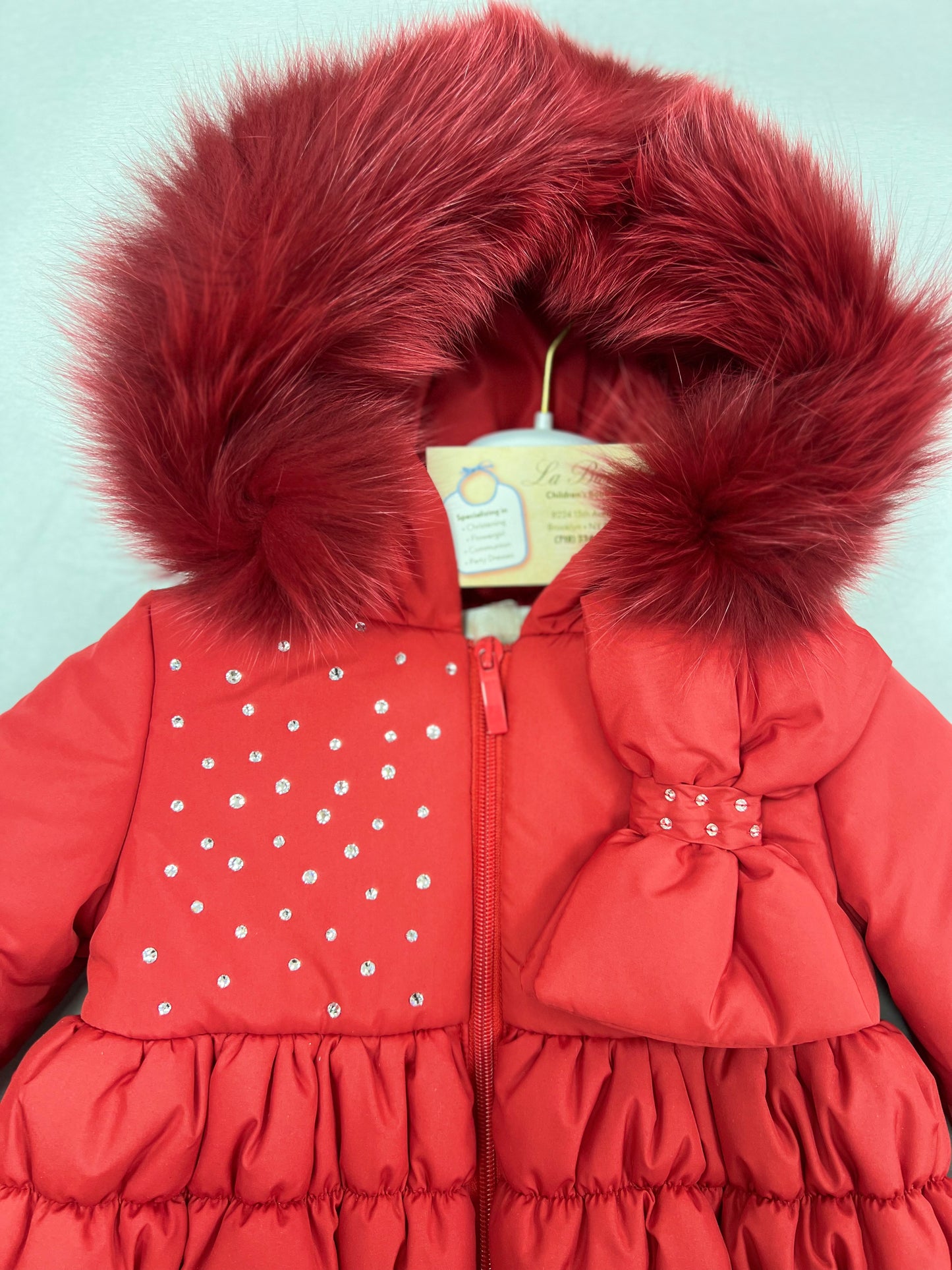 Bimbalo Girls Red puffer jacket made in Italy 6896