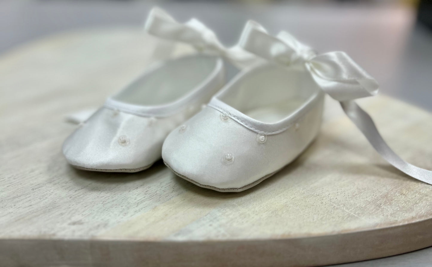 Sara Louise christening shoes for girls with lace
