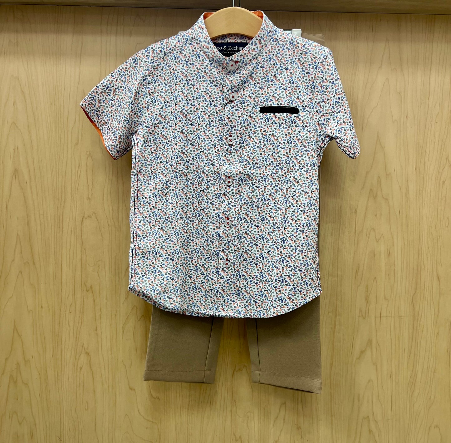 Leo and Zackary 2pc shorts outfit 5872 Exuma Sqiggles