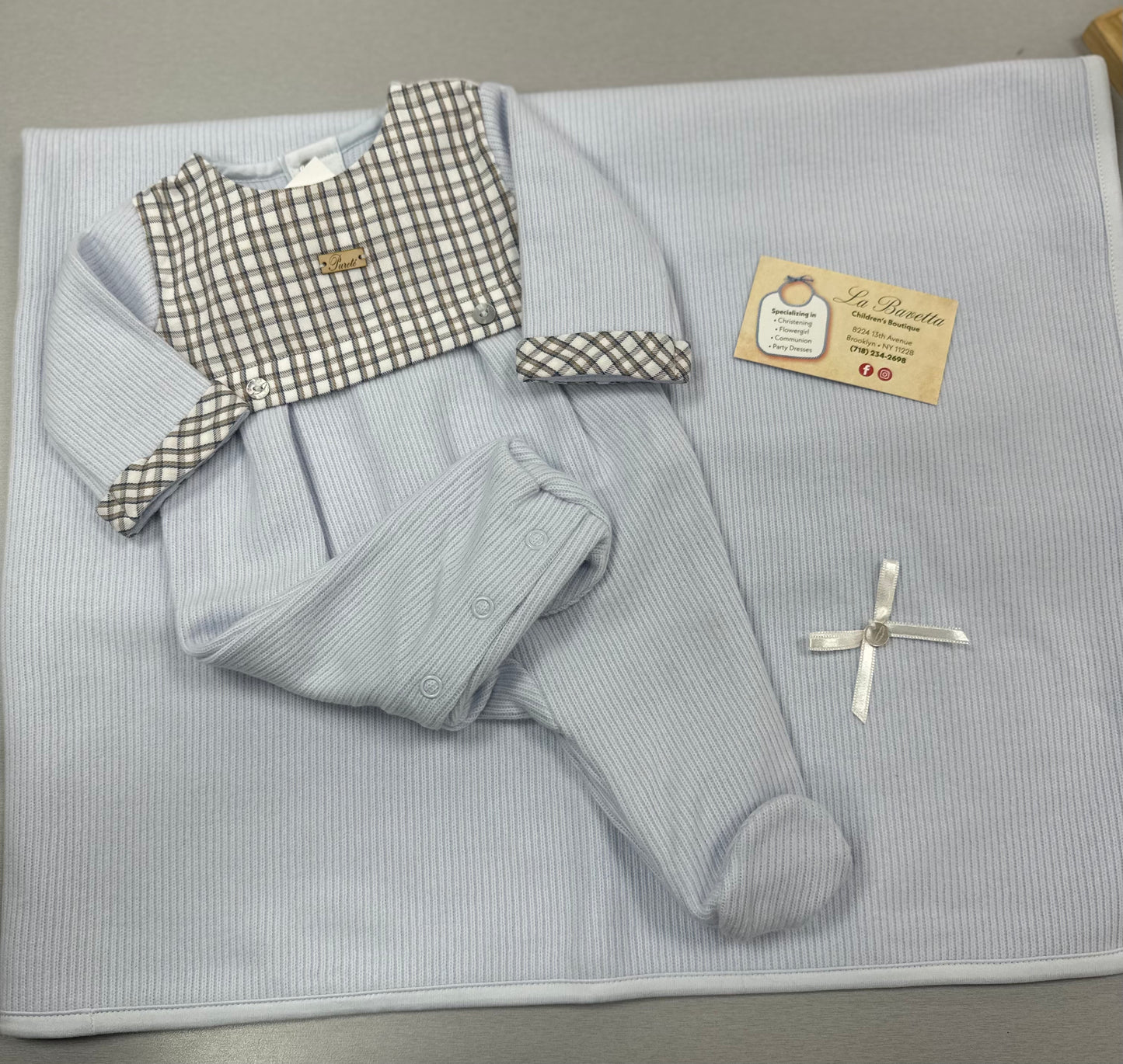Baby Boy Blue check Take me home set