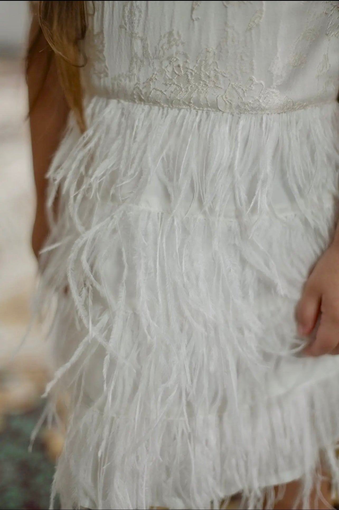 Eliza Ivory Feather Dress