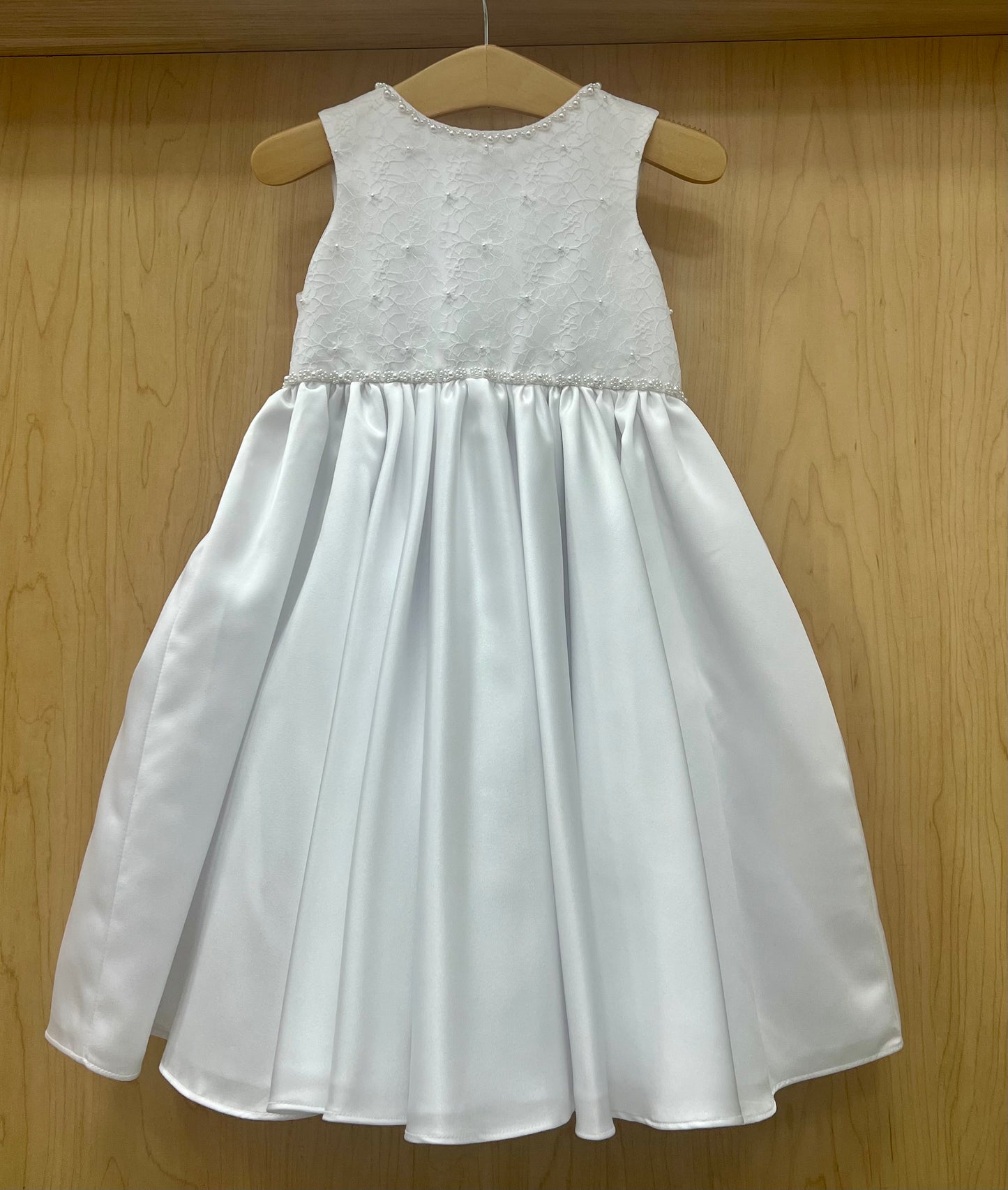 Lace top Dress with satin bottom Skirt