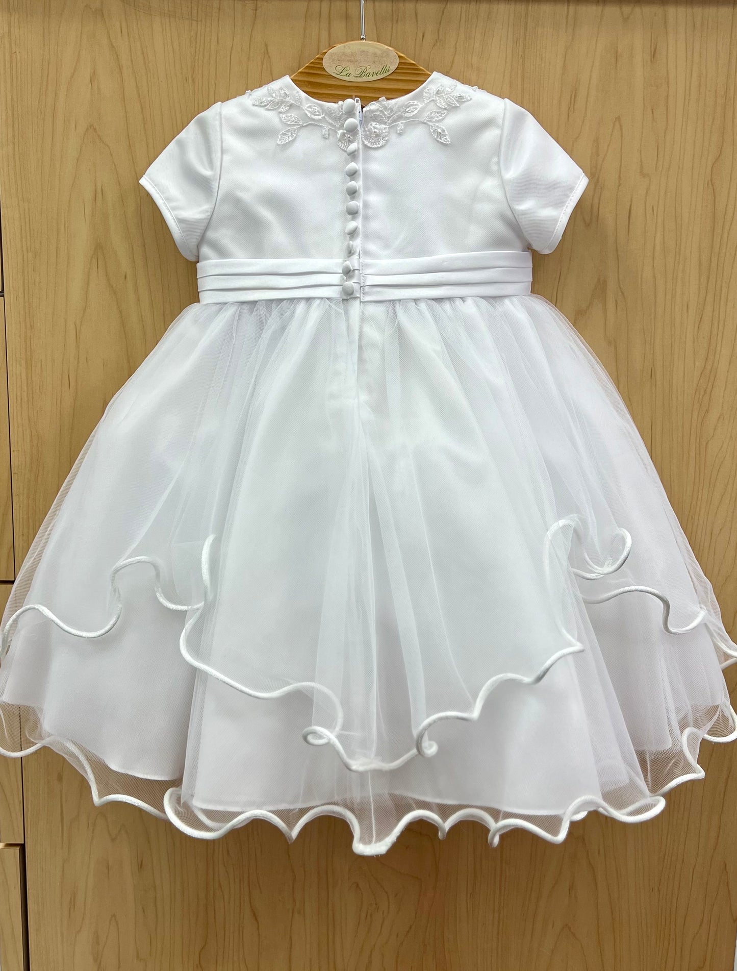 Sarah Louise Christening Dress ruffle and bow