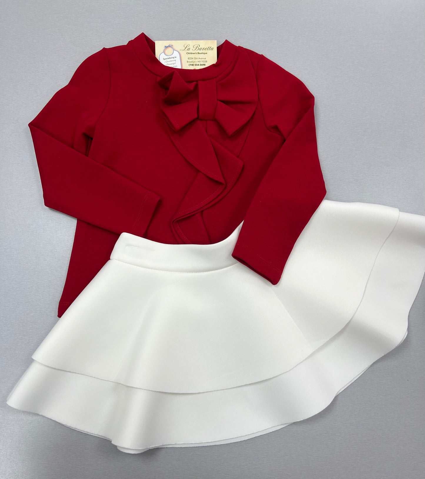 Santa Claus Girl's White Skirt Outfit | Holiday Season | La Bavetta