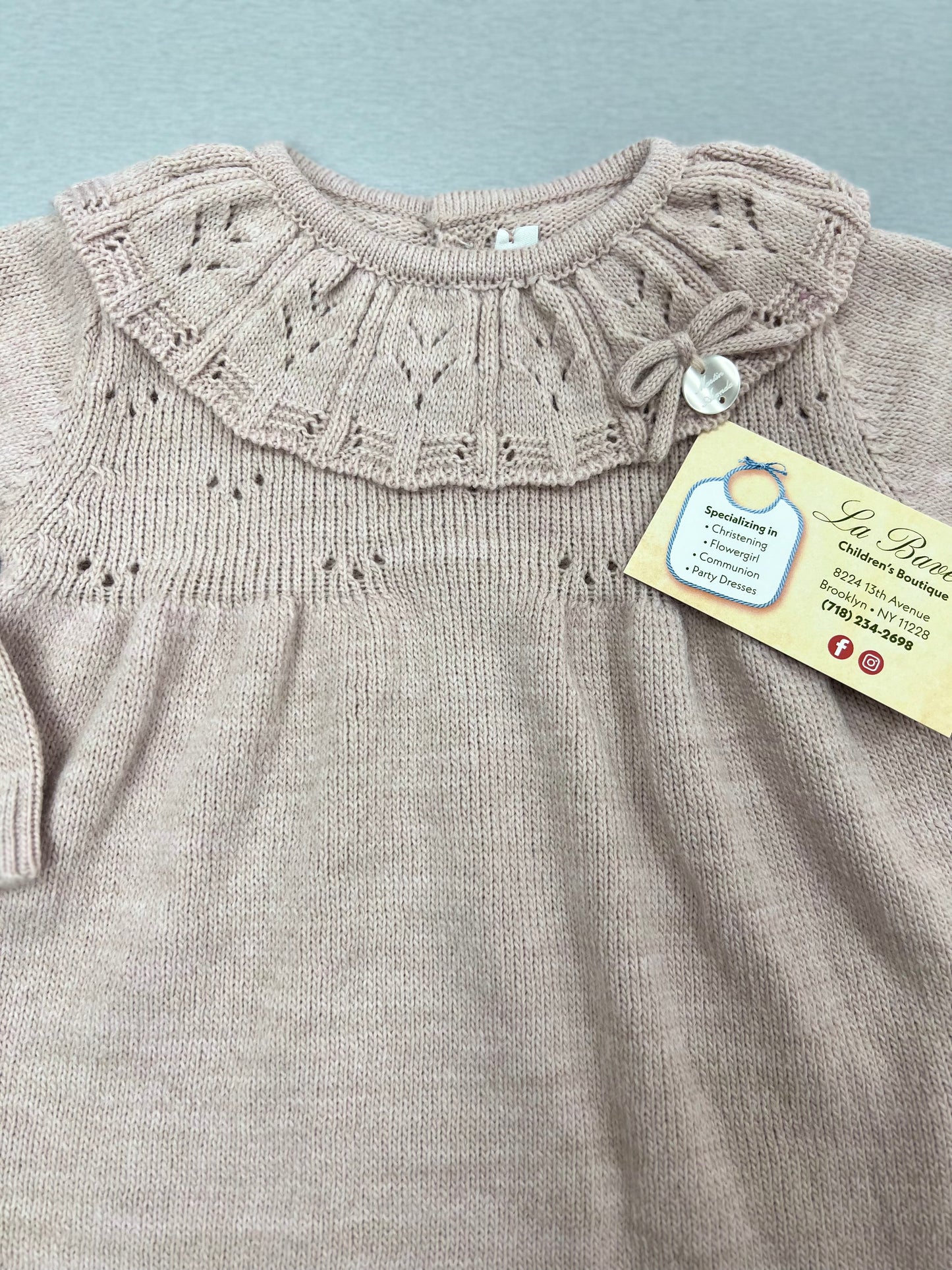 047-10202 baby girls knit dress