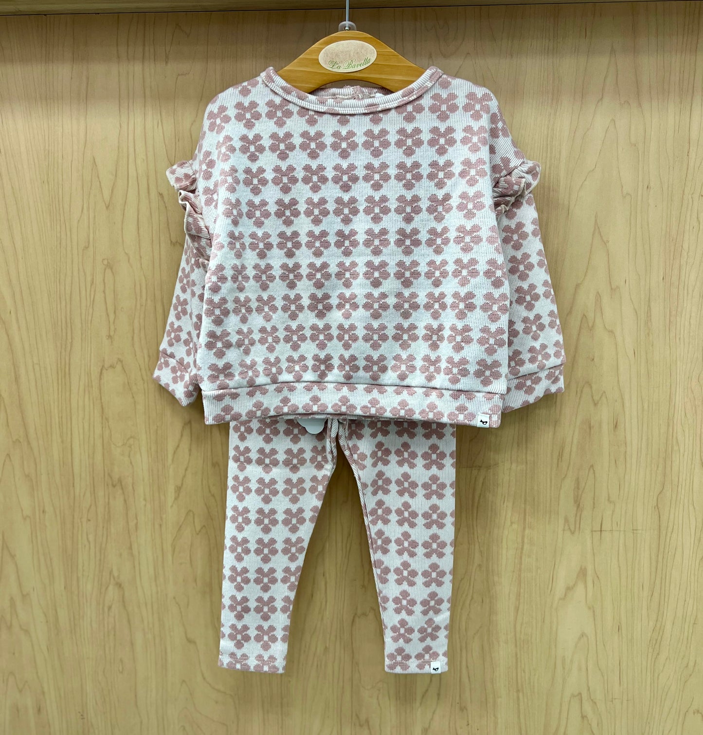 Oh baby! Mod Flowers Millie Slouch-Blush pants set