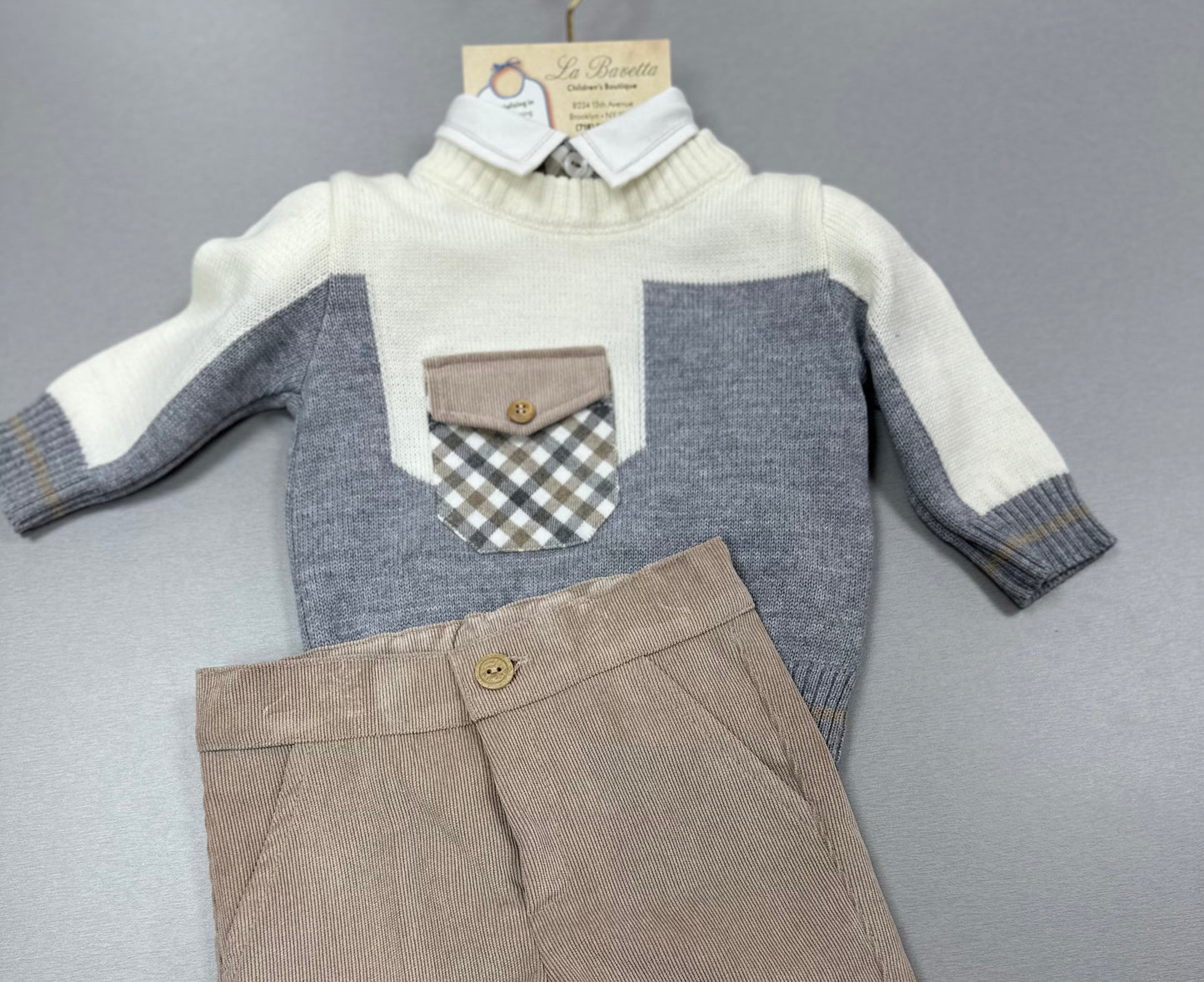 Bimbalo boys Grey & Tan pants set 6873