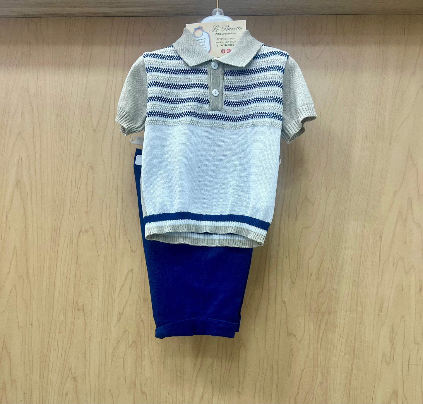 Boys Knit Polo & Shorts Set