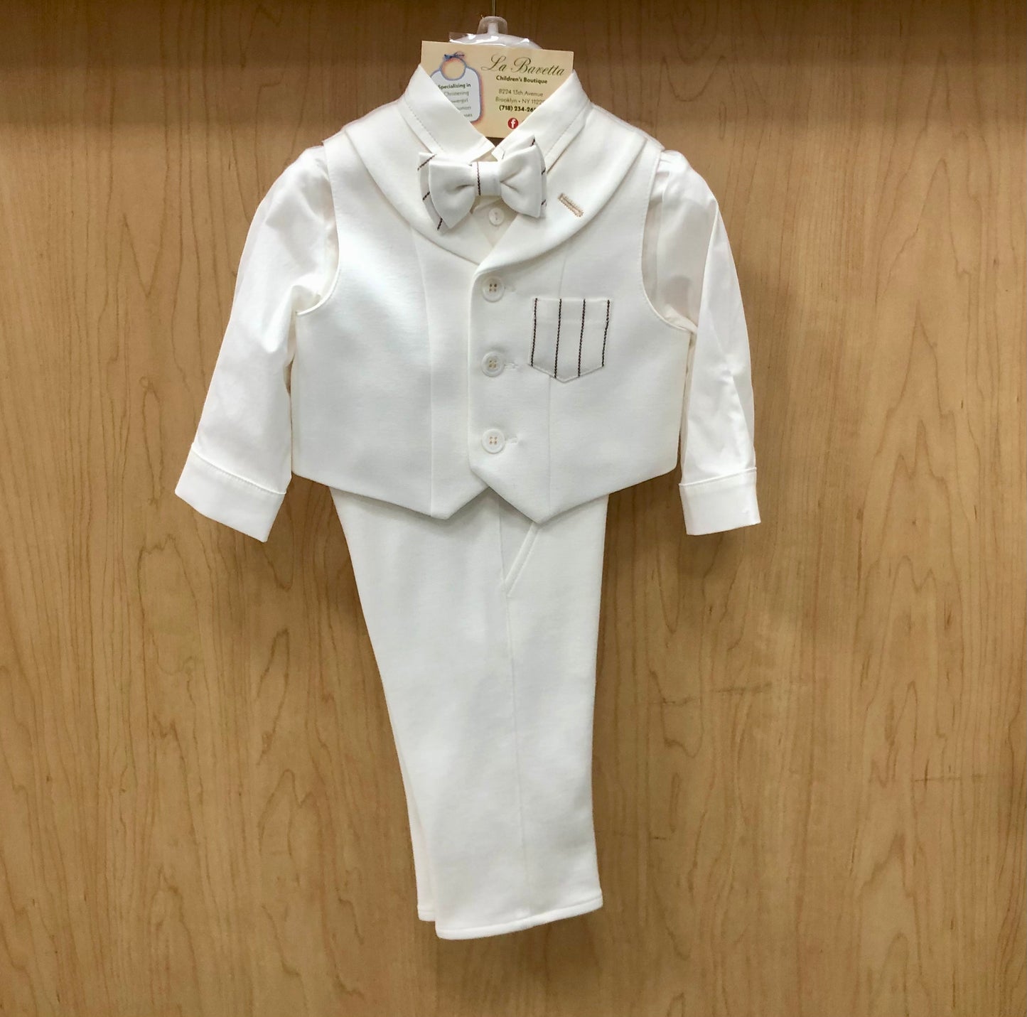 4pc pants set ivory & Tan Made In Italy