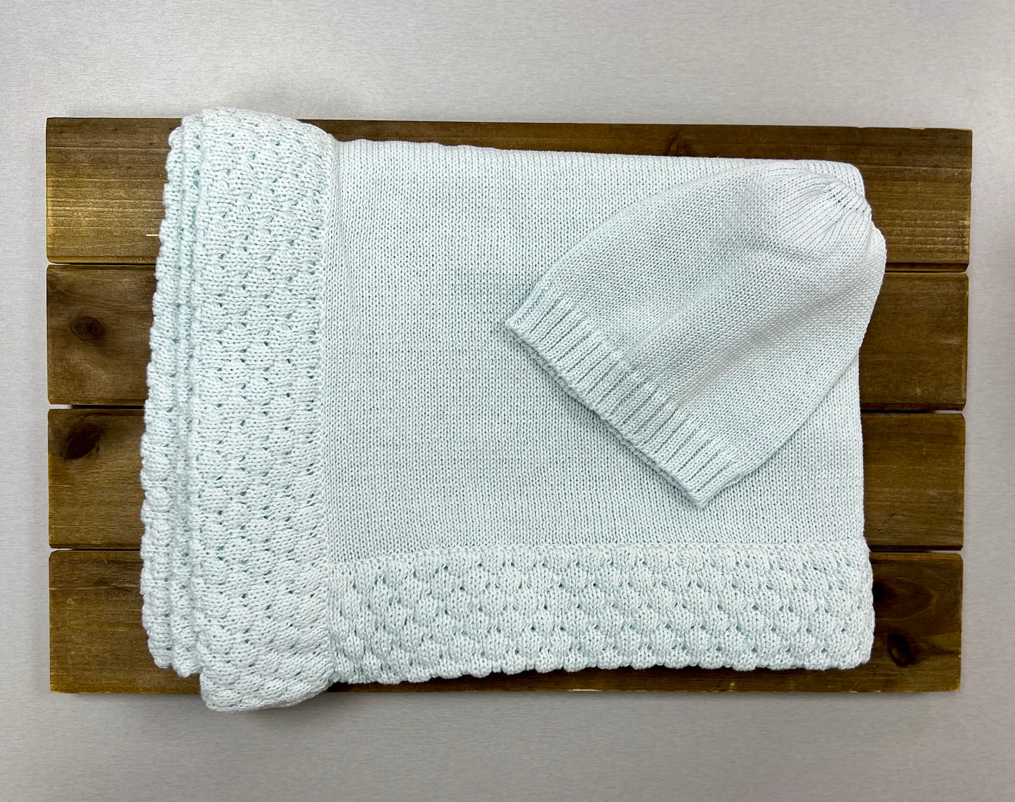 Baby Boys light Blue cotton knit take me home set Agustin