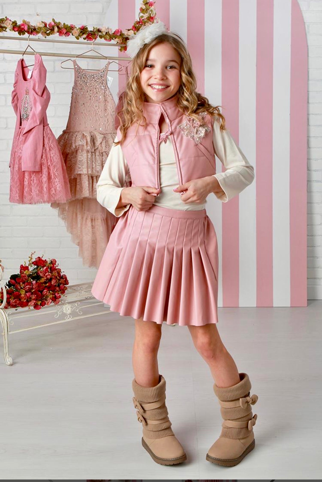 Pink pleather skirt set 14 Pink pleather skirt set 14