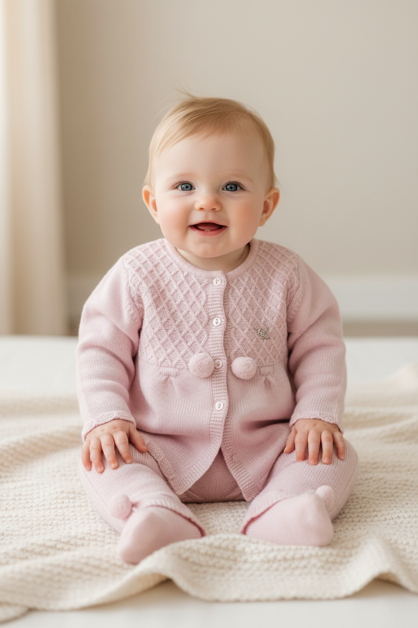 Baby Girl Pink Knit 2-Piece Set