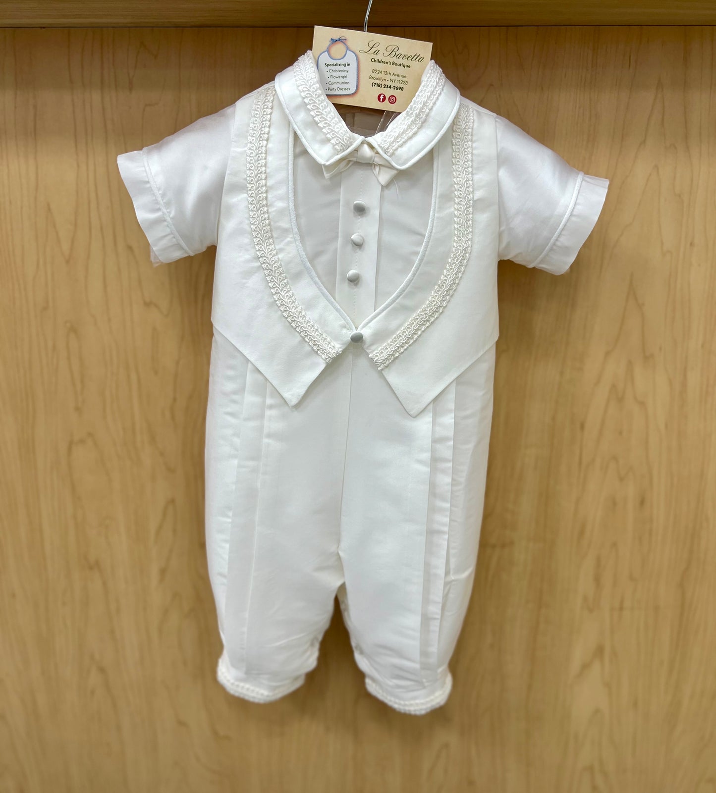 Piccolo Bacio Frankie christening/Baptism suit