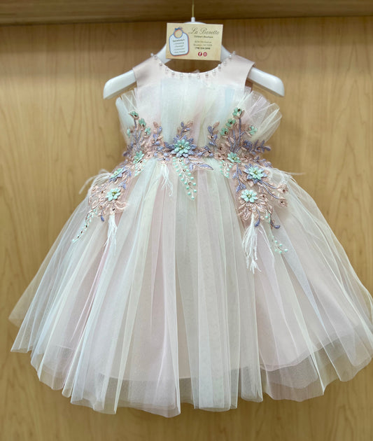 1st Birthday Dress Lace Bodice Multi Color Dress Princess Daliana X23060