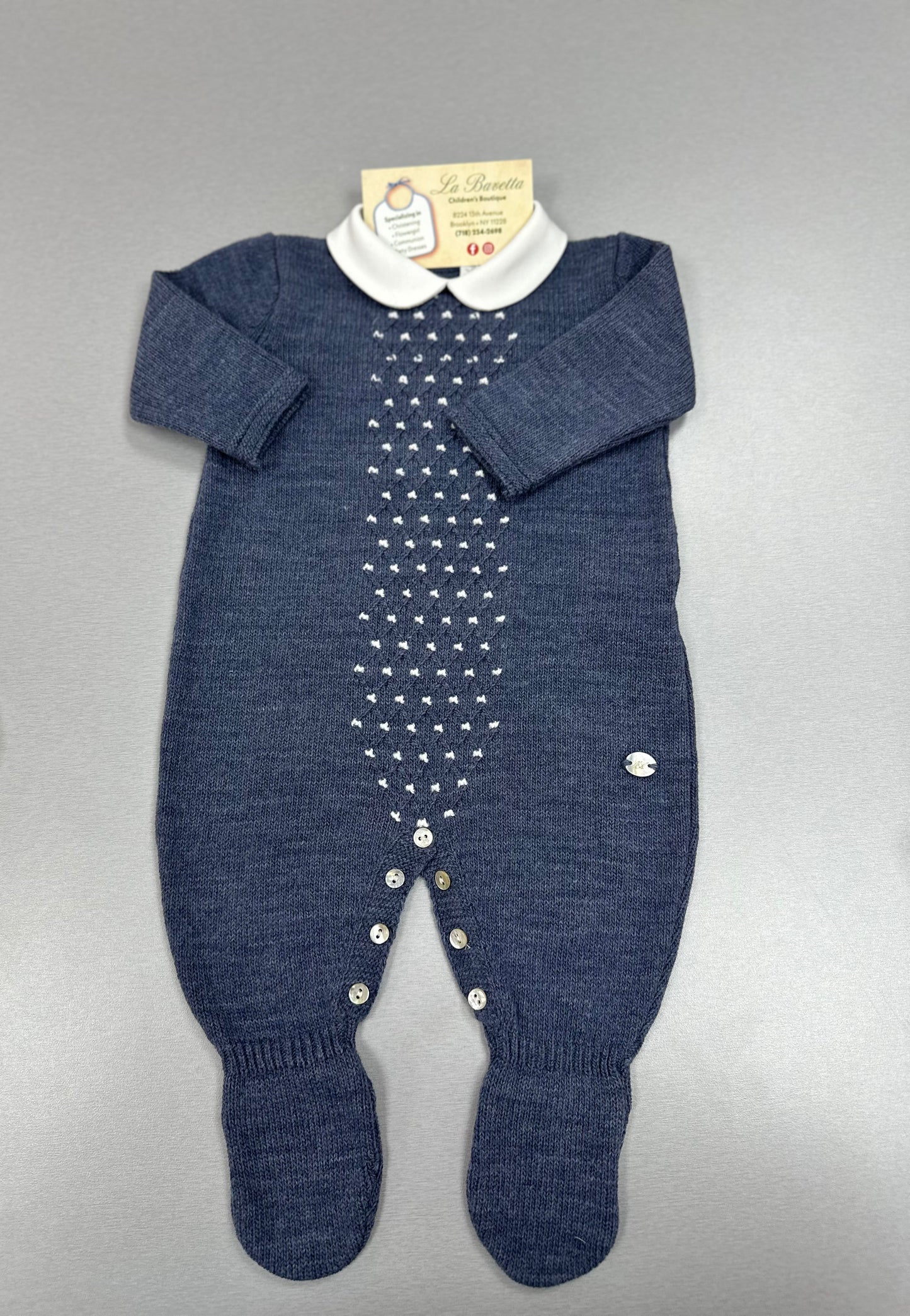 Martin Aranda Premium Baby Boys Formal Navy knit Outfit