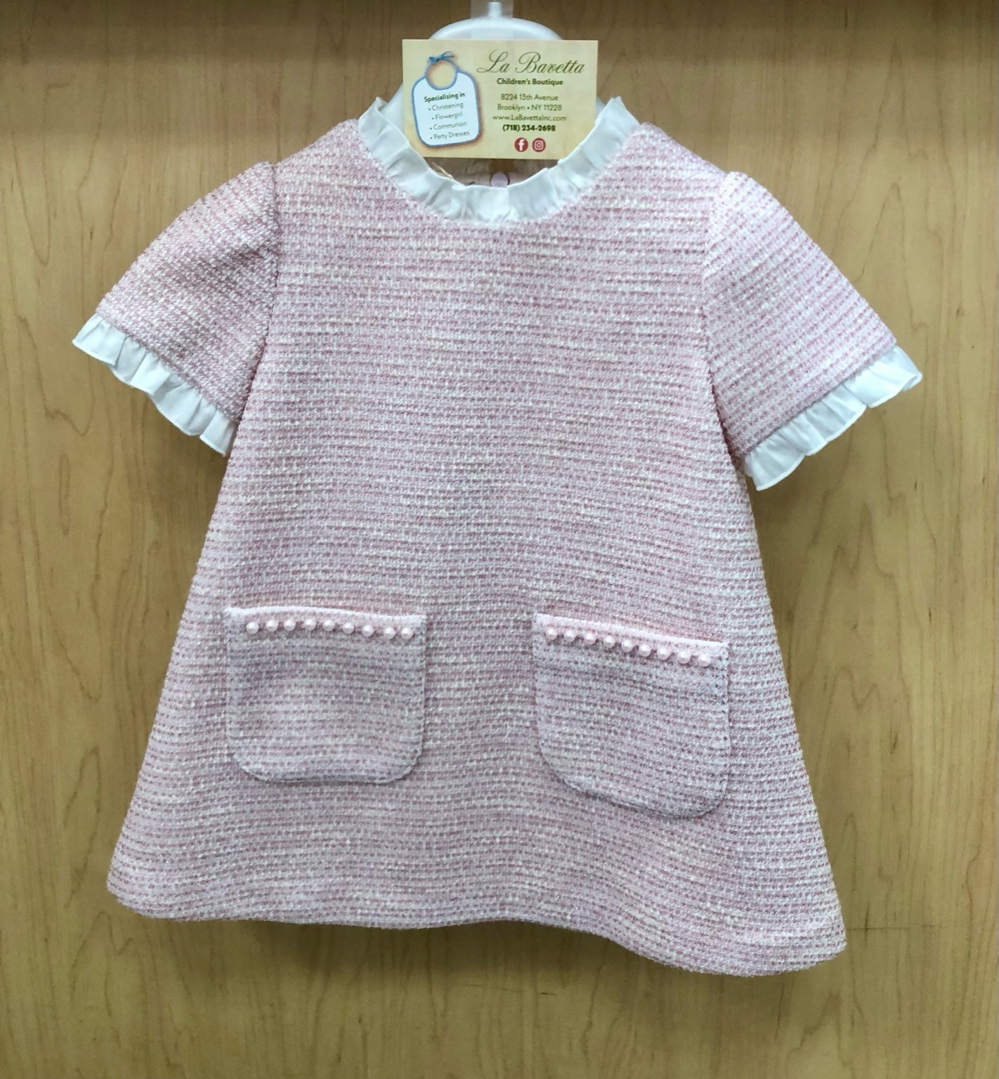 Pink & white Tweed Dress Made In Italy