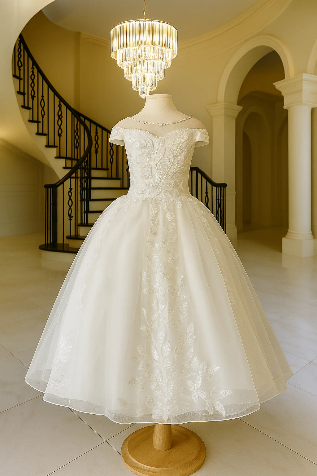 Angelic Blooms Embroidered Communion Dress