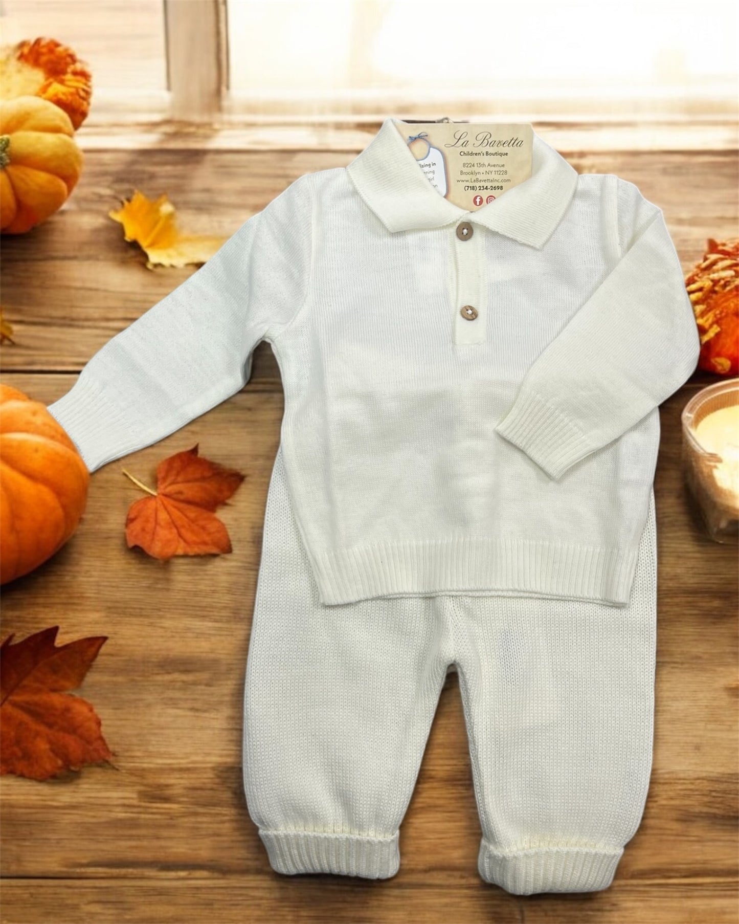 Bimbalo 7472 2pc cotton knit pants set.