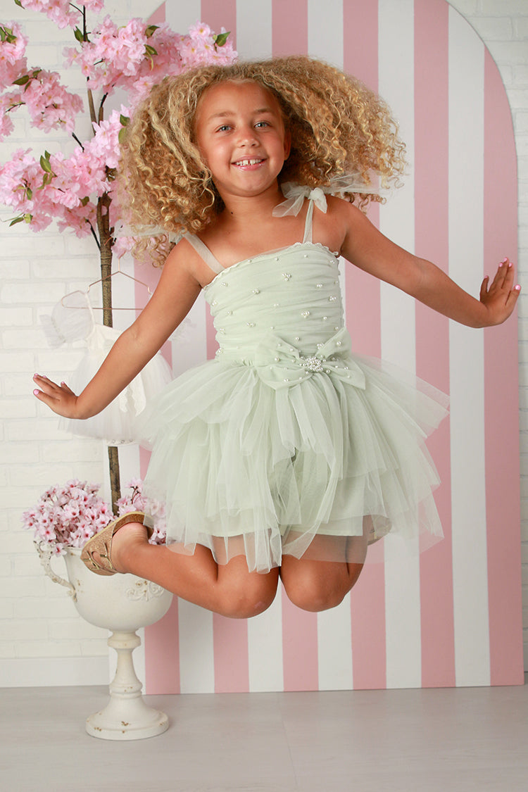 Isaline girls Dress GreenTea by Ooh la la couture