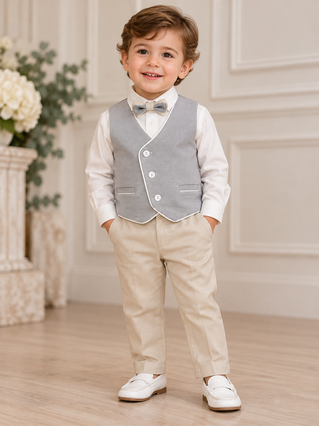 Boys’ Gray & Ivory Formal Outfit