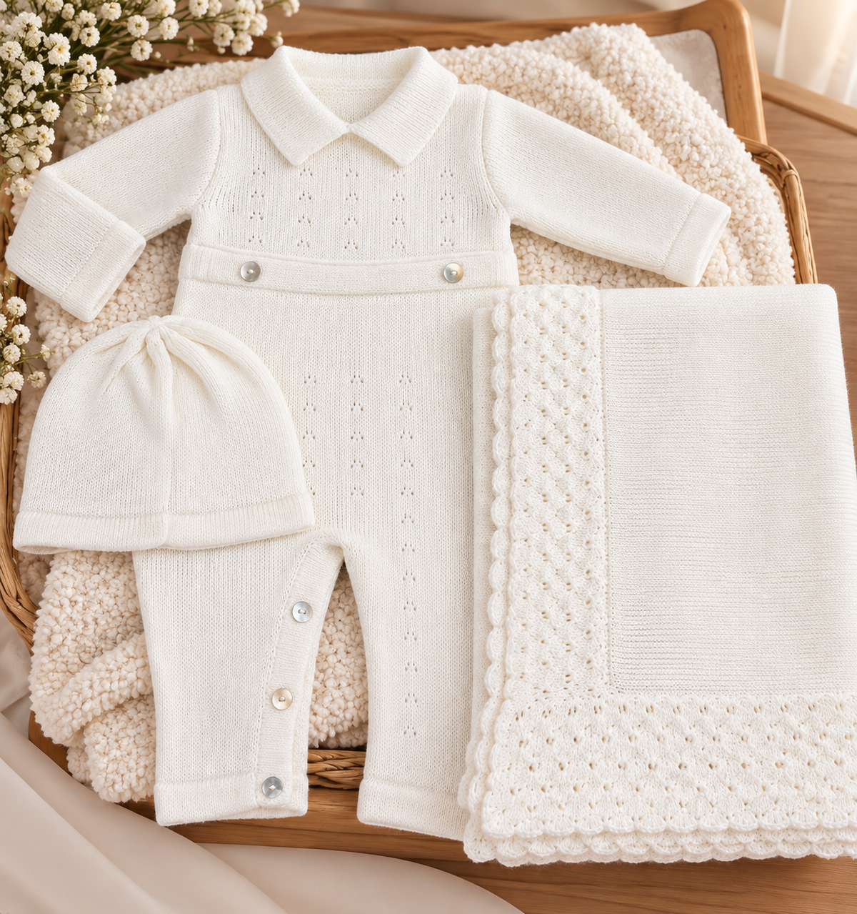 George Ivory cotton knit Take me home set