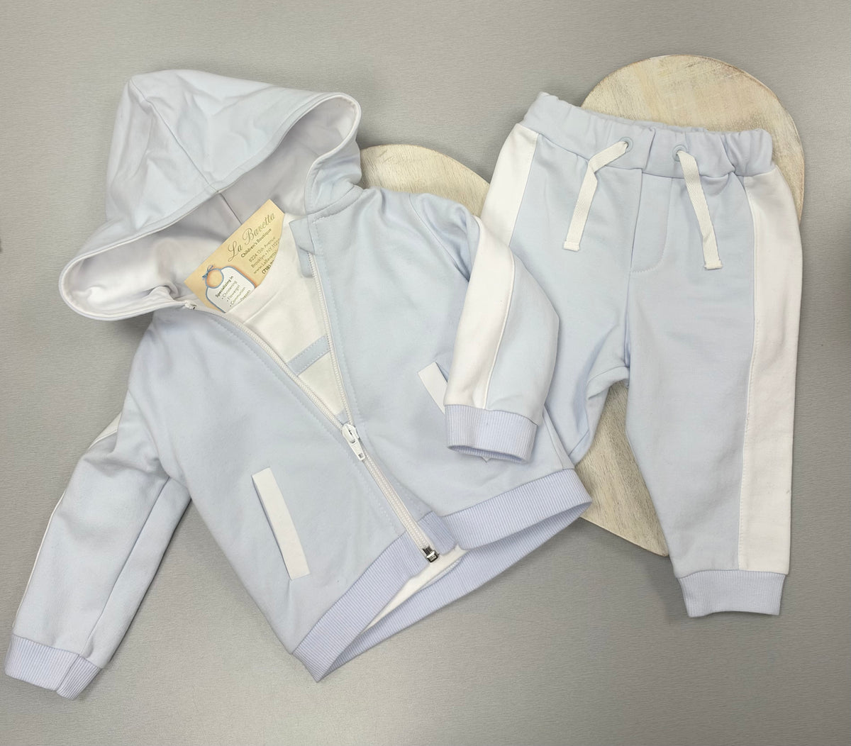 Baby Blue & White Hooded Tracksuit