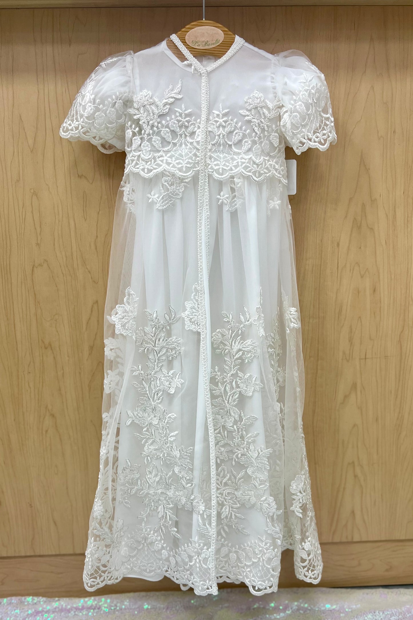 L’Pety Canar lace Christening Dress