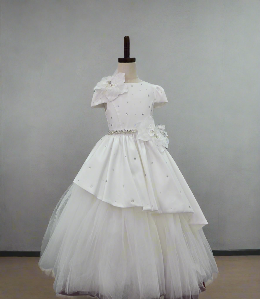 Michelina Bimbi Italian communion dress with rhinestones