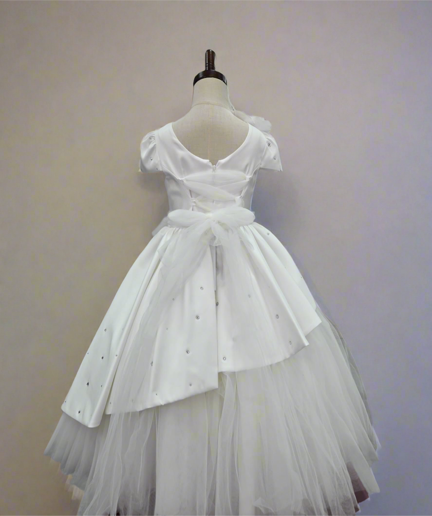 Michelina Bimbi Italian communion dress with rhinestones by La Bavetta