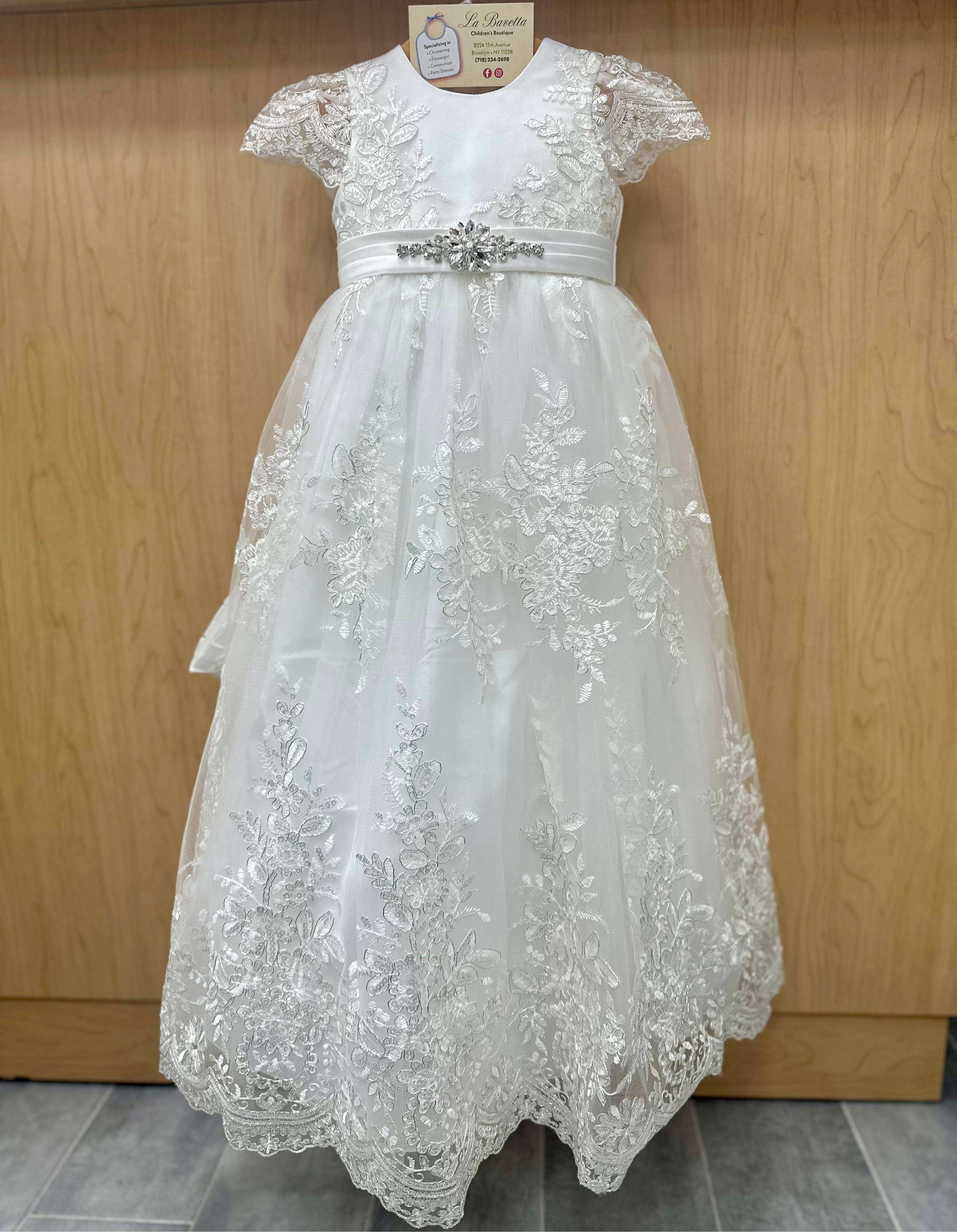 princess daliana christening dress Princess Daliana Christening dress near me with Floral Lace in NYC labavettainc