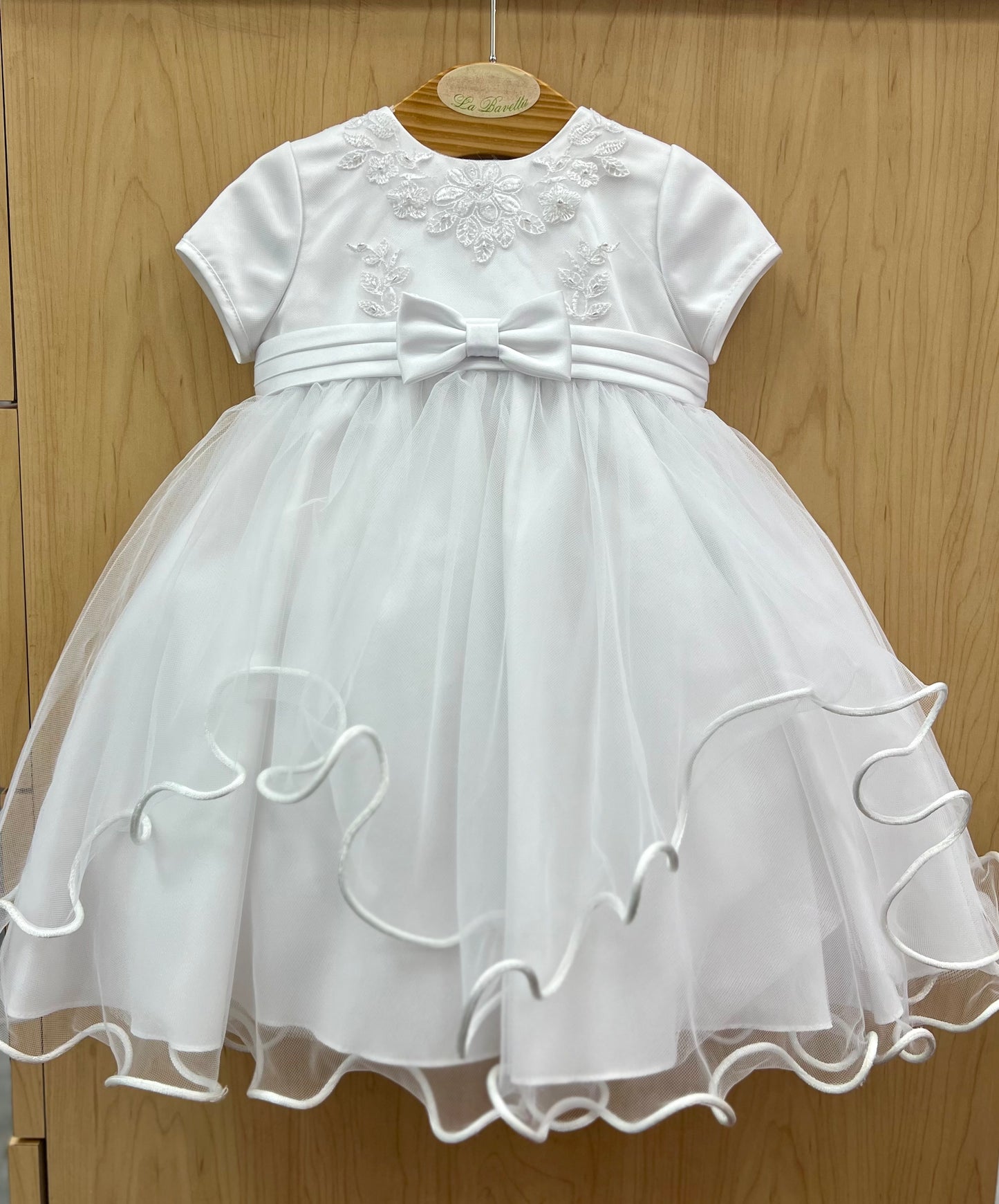 Sarah Louise Christening Dress ruffle and bow