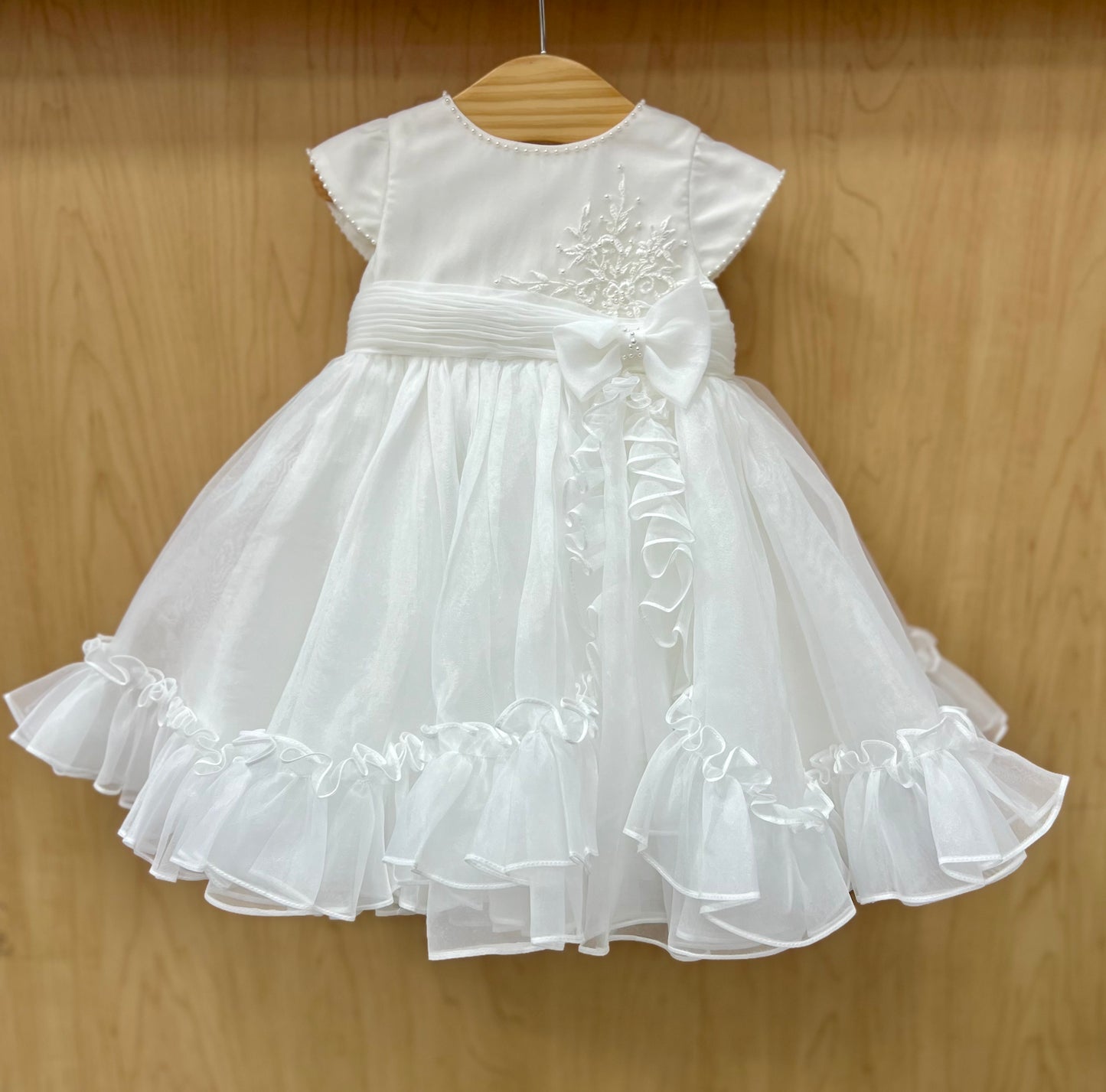 Sarah Louise Short Ruffles Christening Dress