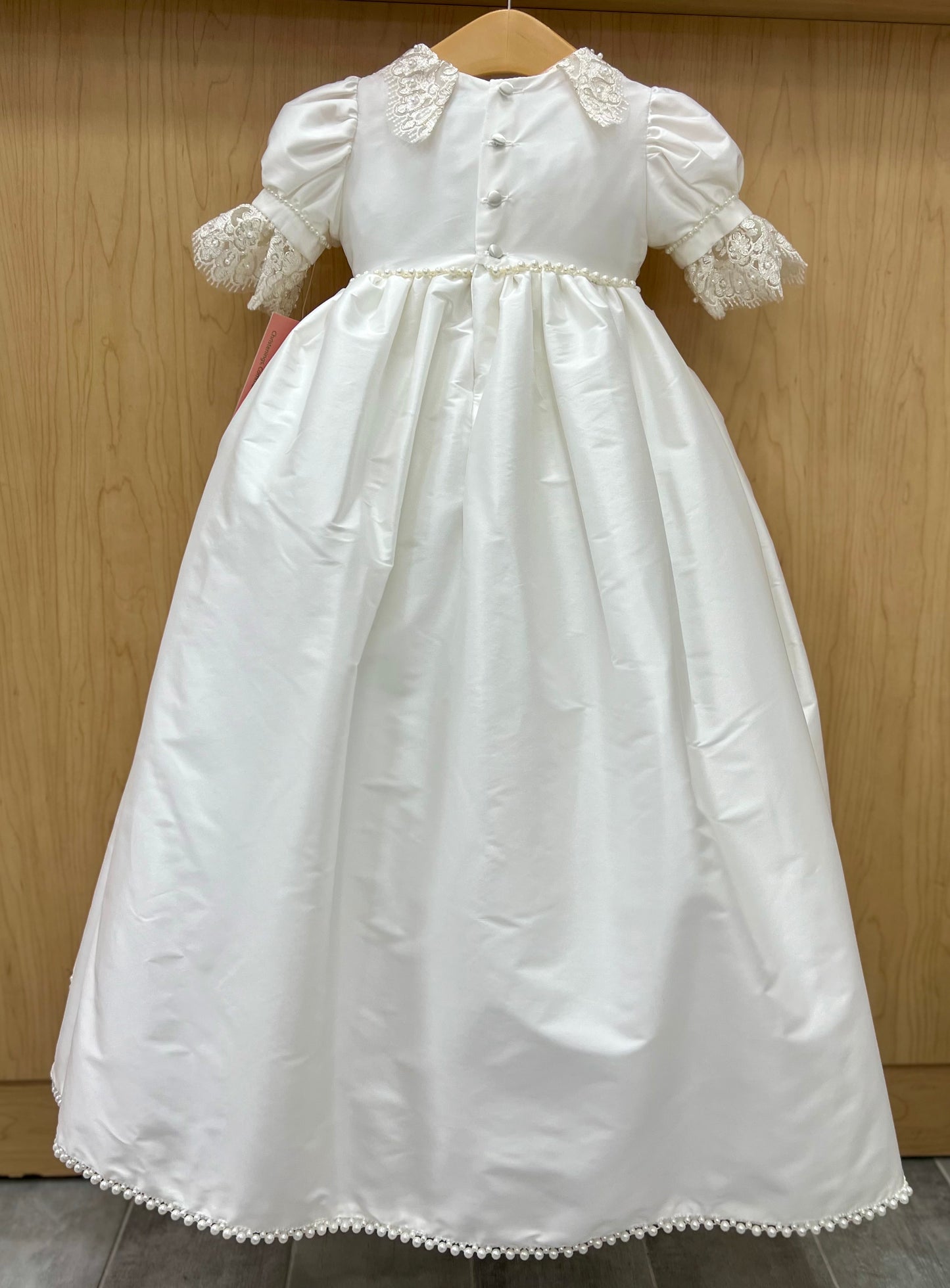 back Piccolo Bacio silk Madeline christening/ Baptism dress