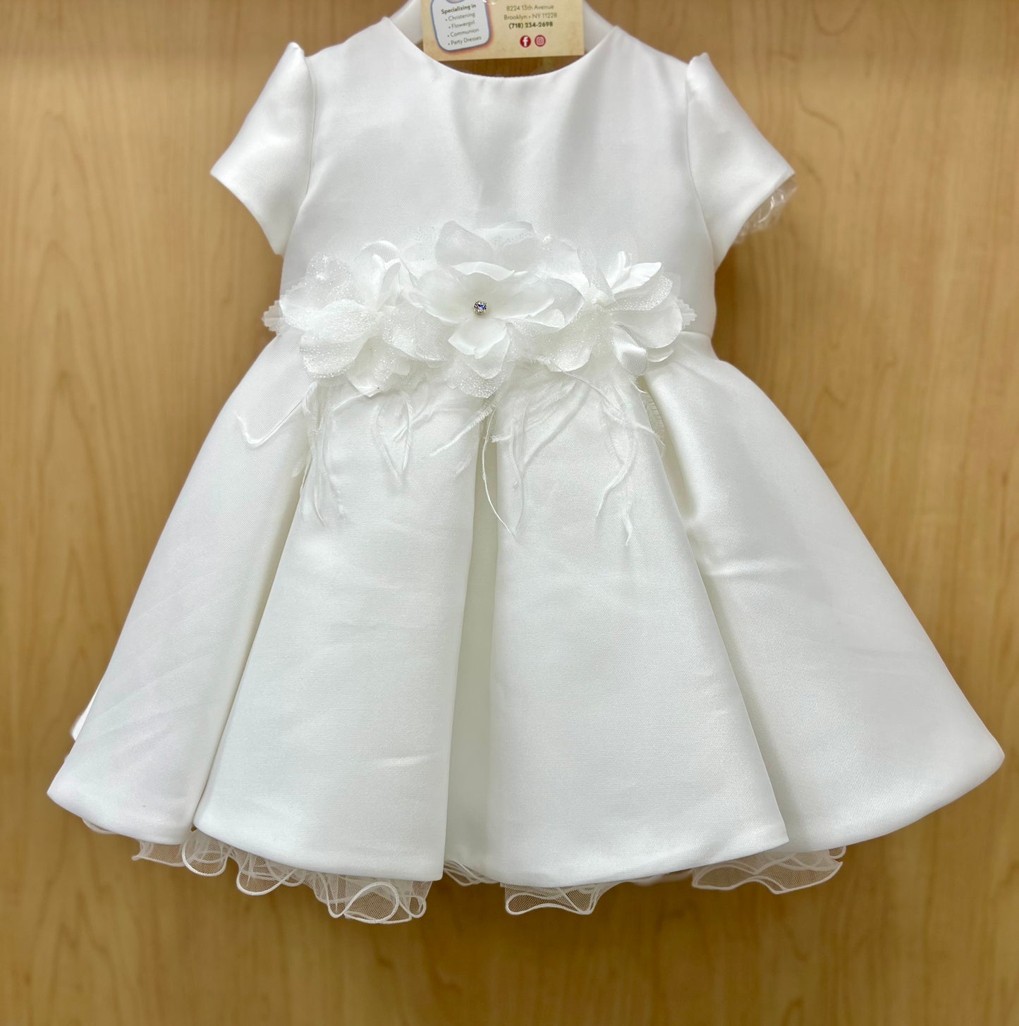 Bimbalo white short Christening Dress | Christian Baptism | La Bavetta