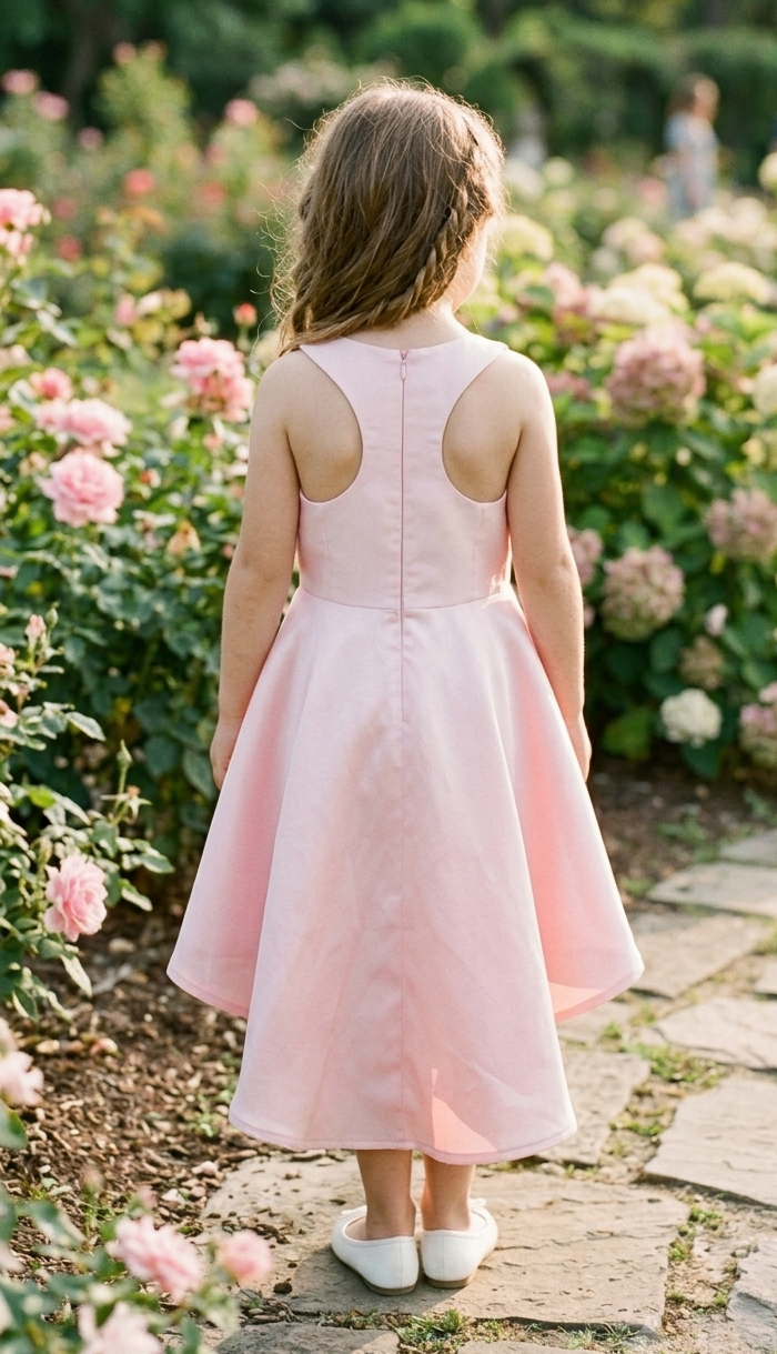 Ice Pink Hi-Low Flower Girl Dress Billie
