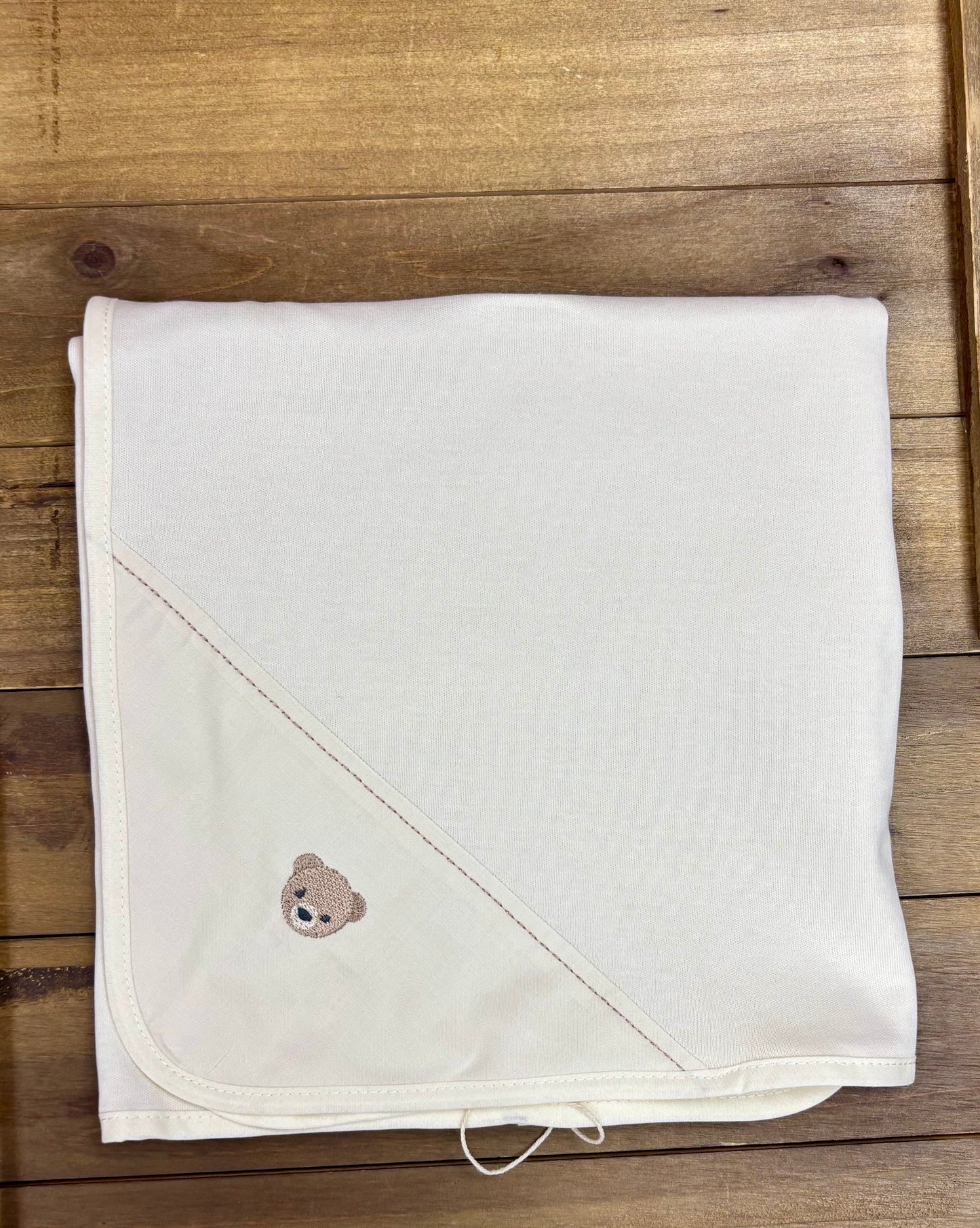 Tan Baby Bear Embroidered Take-Home Set
