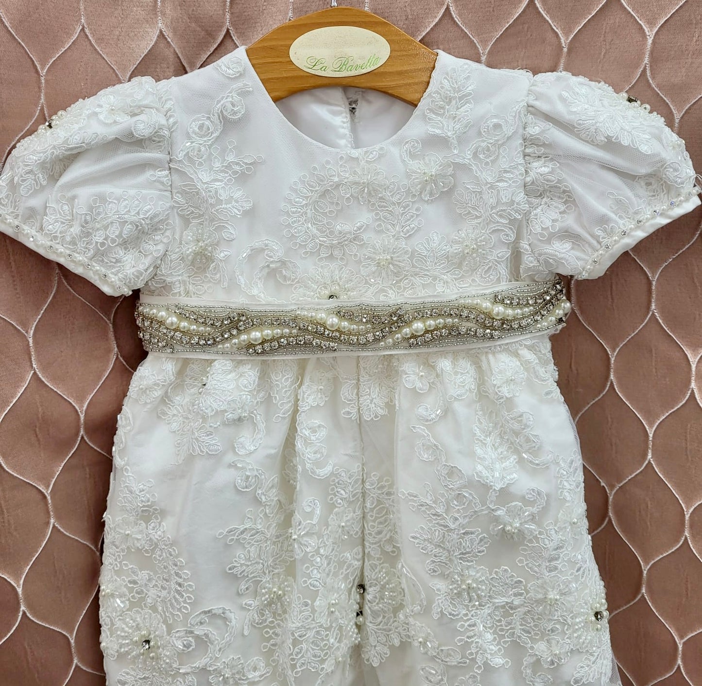 Samantha christening dress with Romper