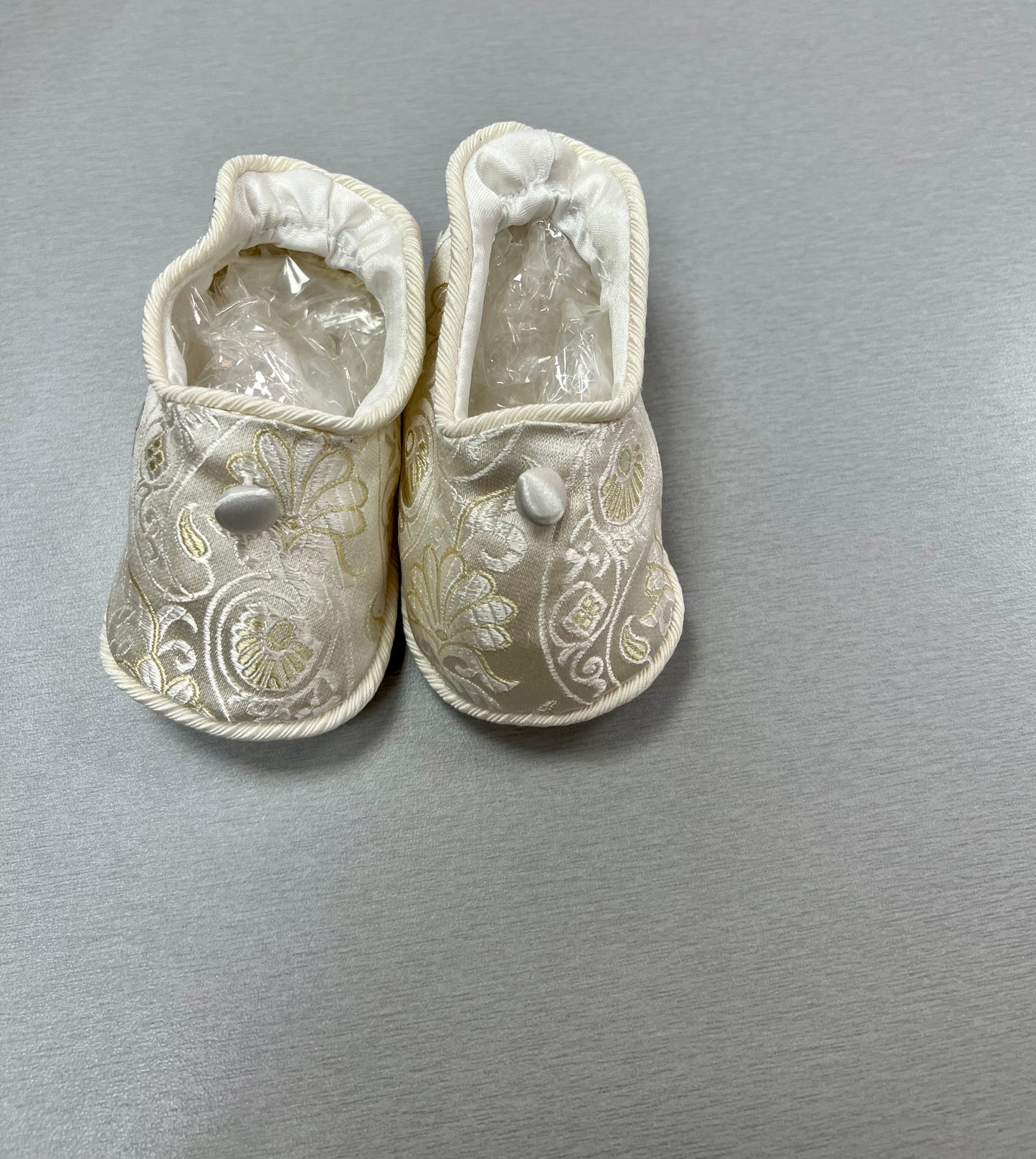 Gold Brocade Booties | Christening Accessories | La Bavetta | NYC