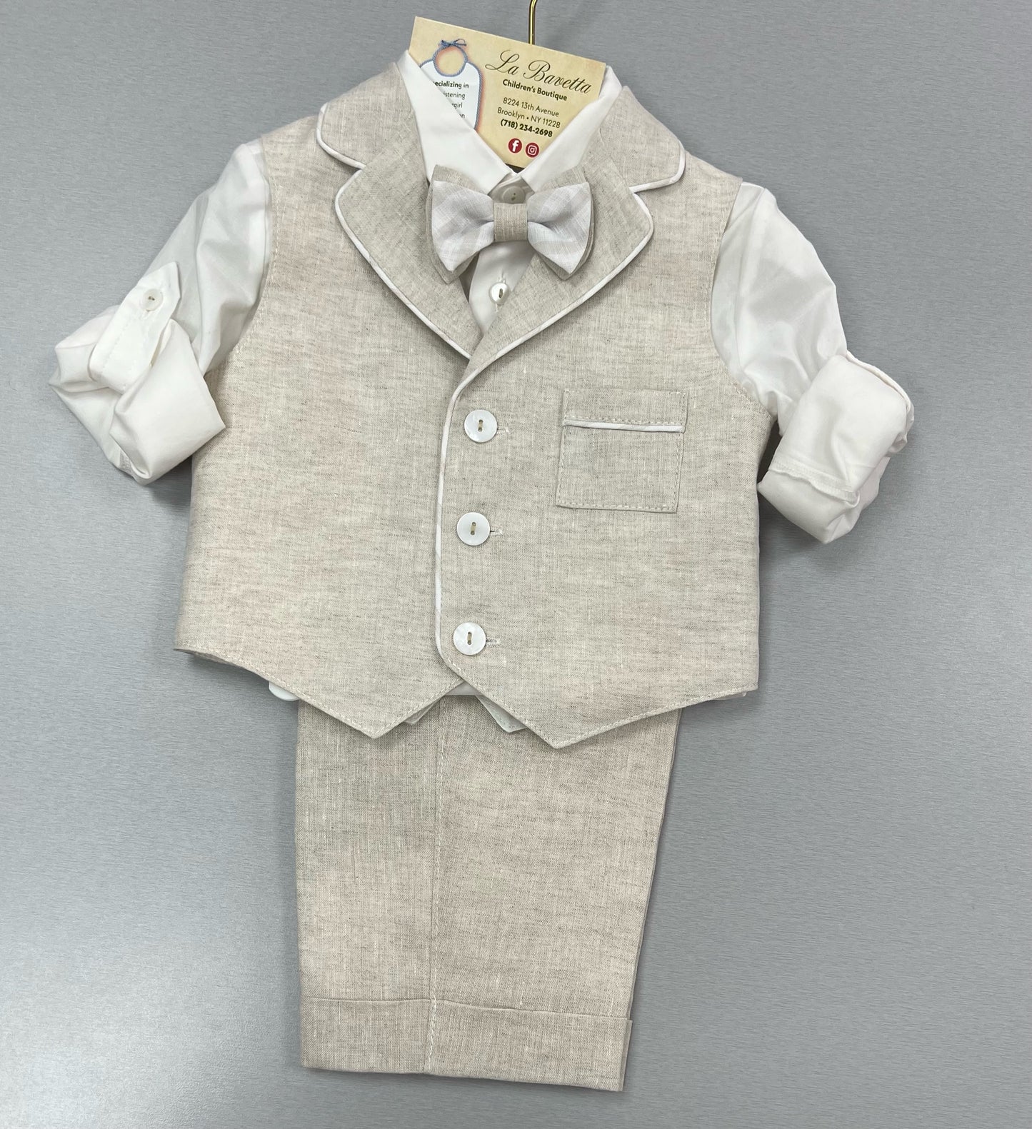 Boys 4PC linen shorts set